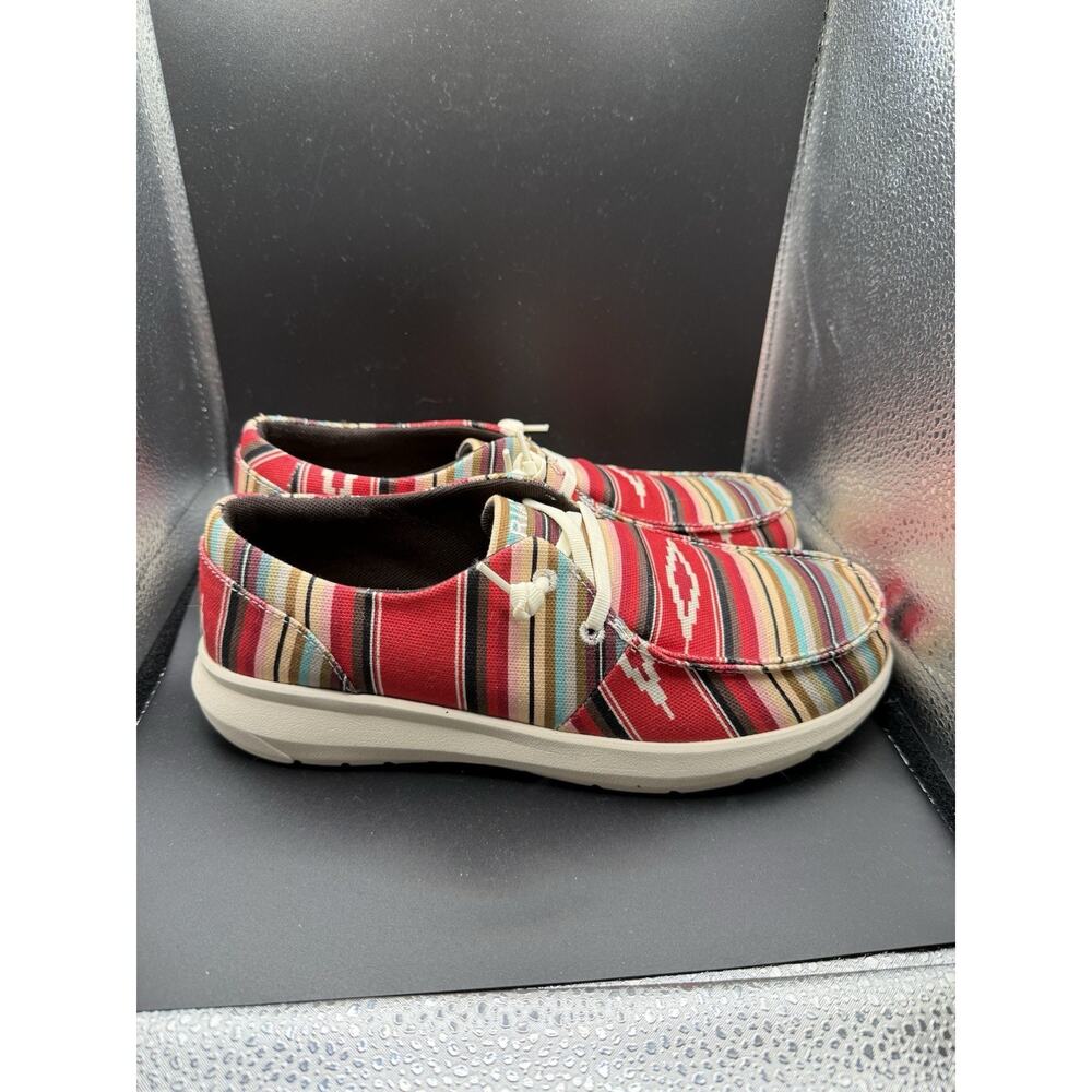 Ariat Hilo Slip-On Shoes WOMEN 9B Pastel Serape Aztec Print Moc Toe Comfort Lace - Picture 3 of 9
